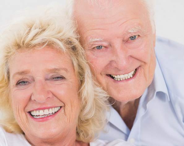 Stock image of smiling old couples